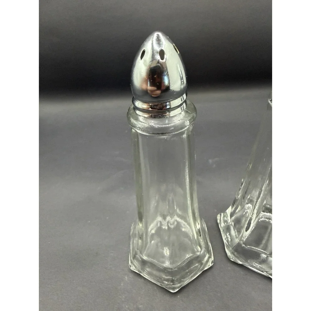 Vintage and Elegant  Tower Style Glass Salt and Pepper shaker Set